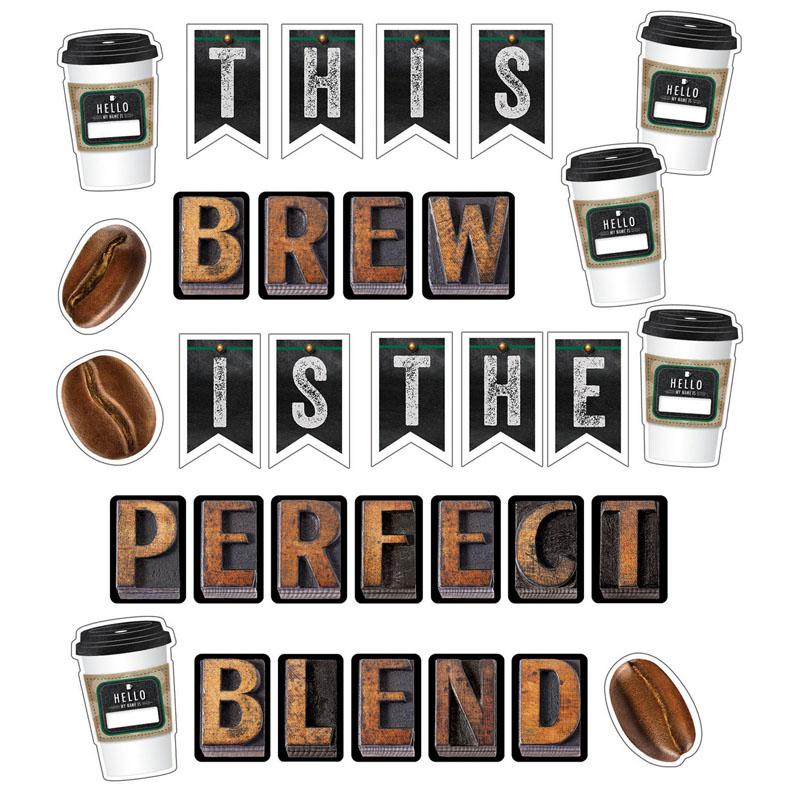Industrial Cafe This Brew Is the Perfect Blend Bulletin Board Set, 73 Pieces. Picture 2