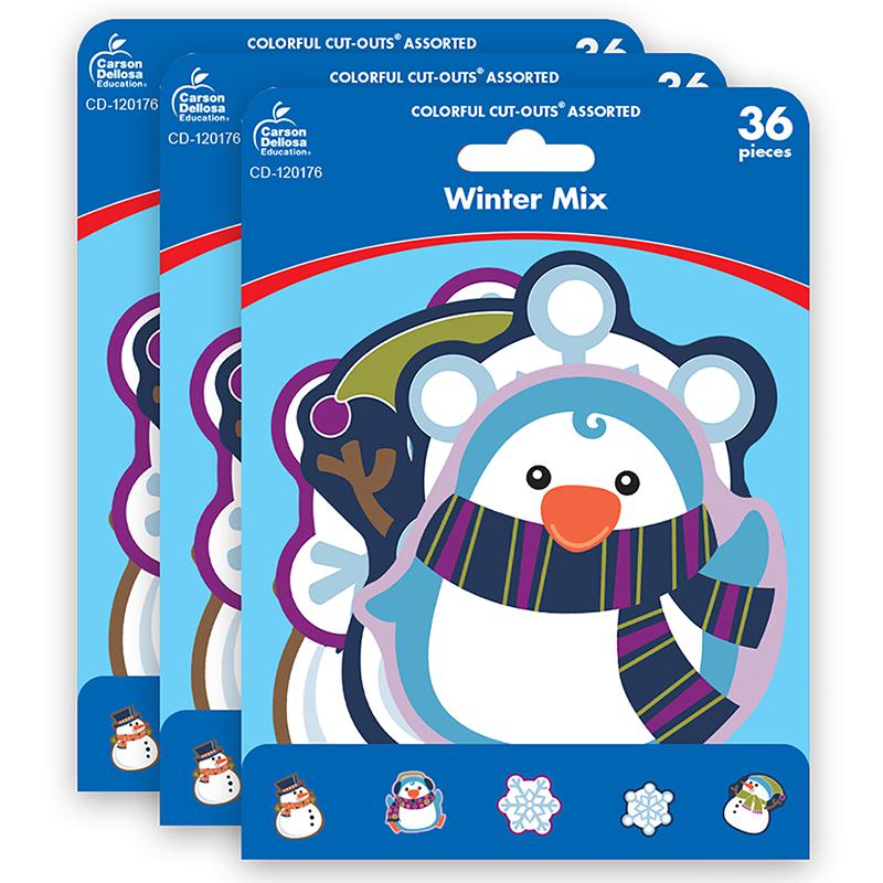 Winter Mix Cut-Outs, 36 Per Pack, 3 Packs. Picture 2
