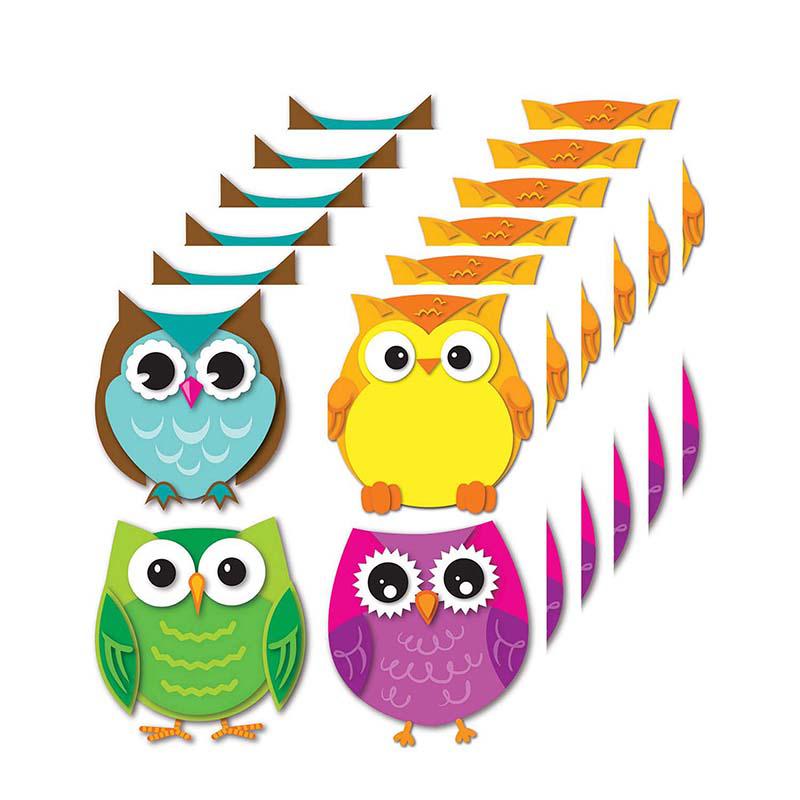 Colorful Owls Mini Cut-Outs, 36 Per Pack, 6 Packs. Picture 2