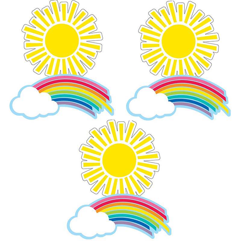 Hello Sunshine Rainbows & Suns Cut-Outs, 36 Per Pack, 3 Packs. Picture 2