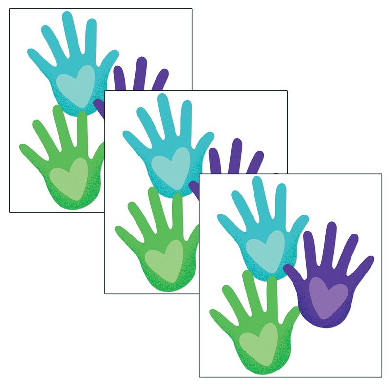One World Hands with Hearts Cut-Outs, 36 Per Pack, 3 Packs. Picture 2