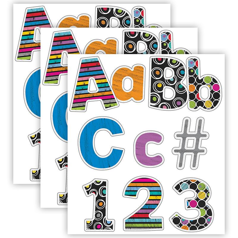 Colorful Chalkboard Combo Pack EZ Letters, 219 Pieces Per Pack, 3 Packs. Picture 2