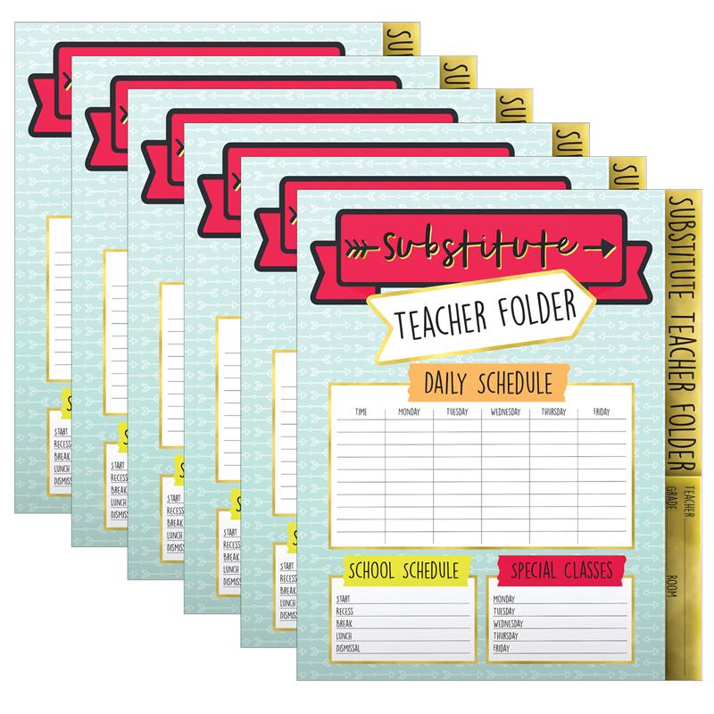 Aim High Substitute Teacher Folder, Grade PK-8, Pack of 6. Picture 2