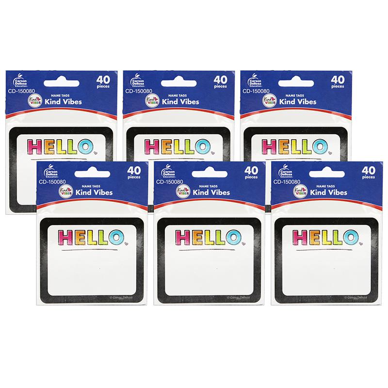 Kind Vibes Name Tags, 40 Per Pack, 6 Packs. Picture 2