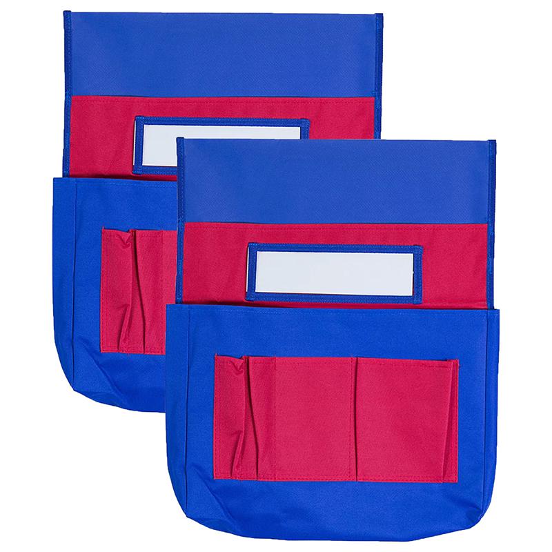 Chairback Buddy Pocket Chart, Blue/Red, Pack of 2. Picture 2
