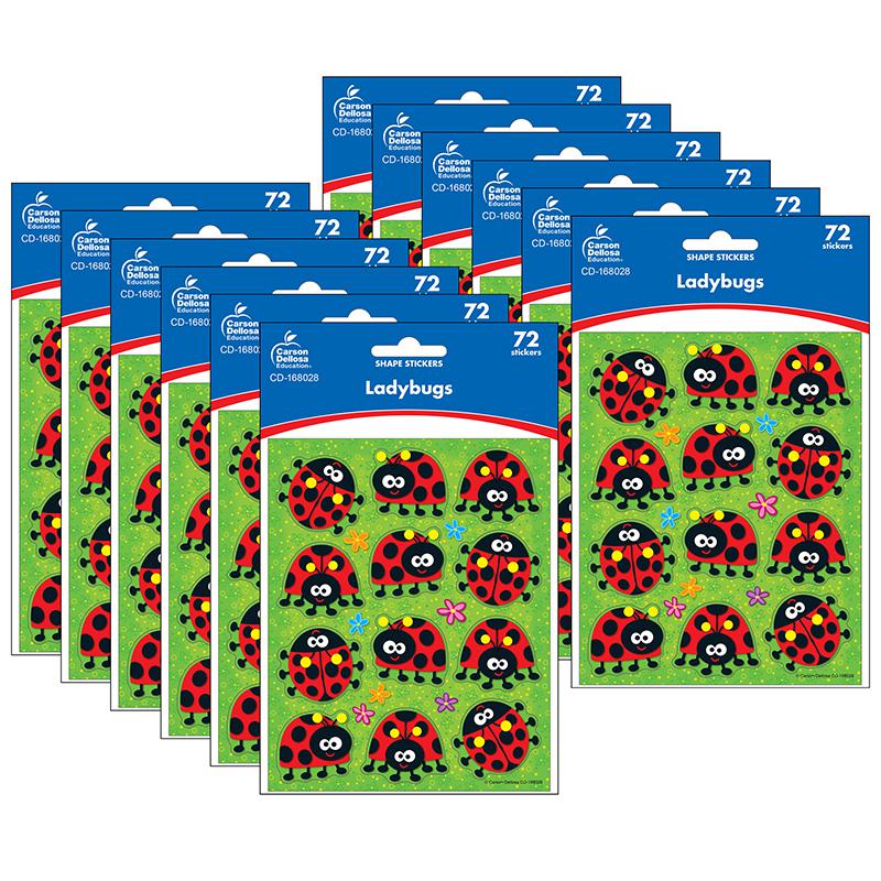 Ladybugs Shape Stickers, 72 Per Pack, 12 Packs. Picture 2