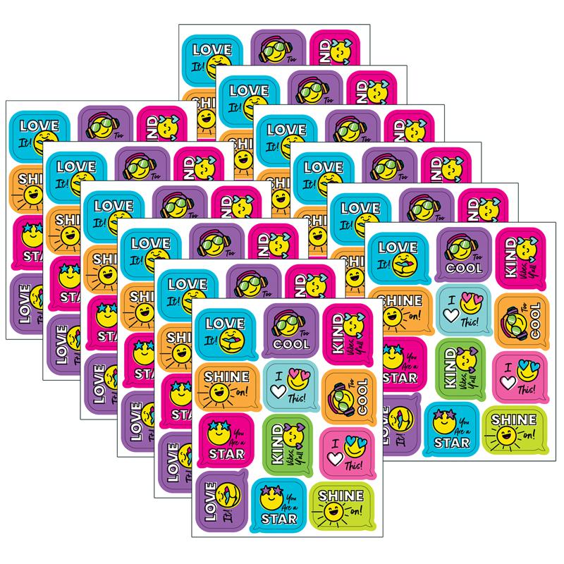 Kind Vibes Smiley Faces Shape Stickers, 72 Per Pack, 12 Packs. Picture 2