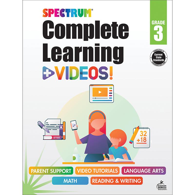 Spectrum Complete Learning + Videos Workbook, Grade 3. Picture 2