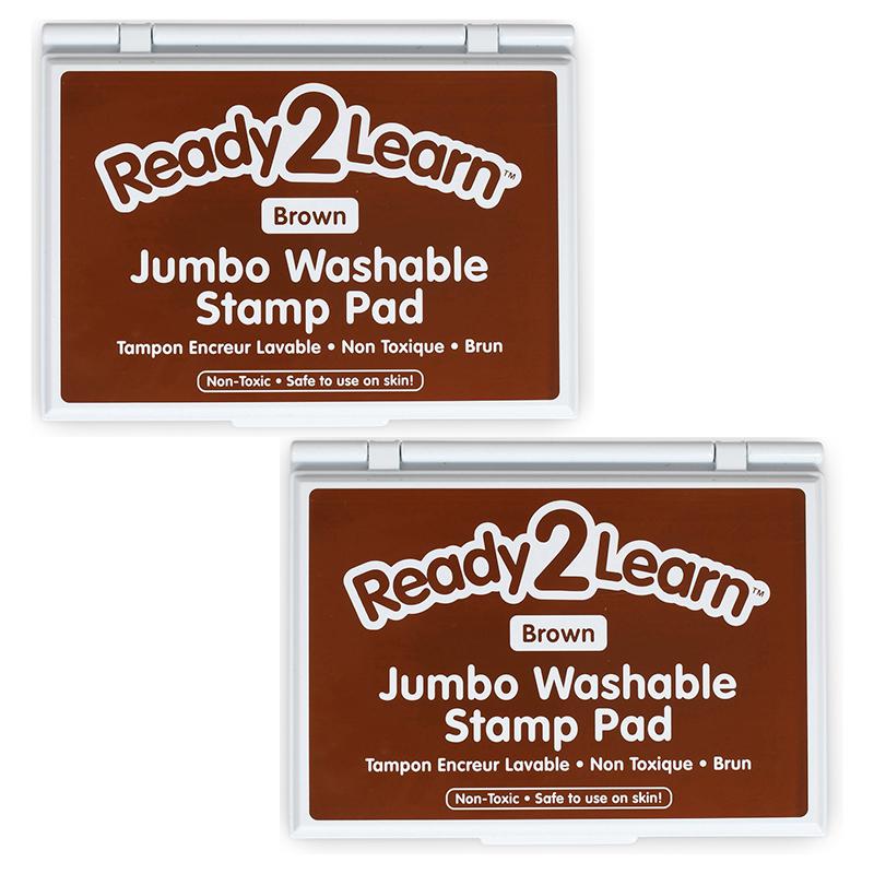 Jumbo Washable Stamp Pad - Brown - 6.2"L x 4.1"W - Pack of 2. Picture 2