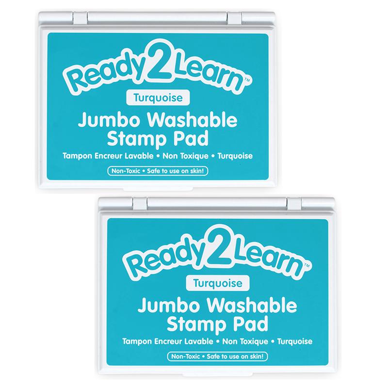 Jumbo Washable Stamp Pad - Turquoise - 6.2"L x 4.1"W - Pack of 2. Picture 2
