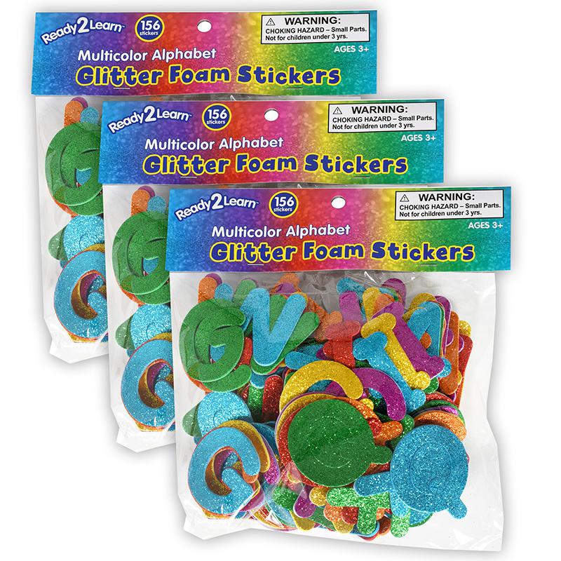 Glitter Foam Stickers - Alphabet - Multicolor - 156 Per Pack - 3 Packs. Picture 2