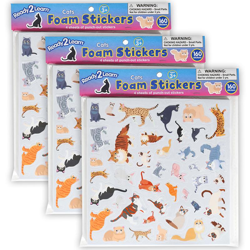 Foam Stickers - Cats - 160 Per Pack - 3 Packs. Picture 2