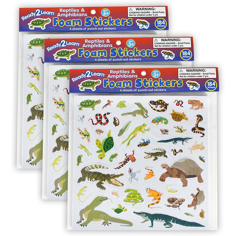 Foam Stickers - Reptiles and Amphibians - 184 Per Pack - 3 Packs. Picture 2