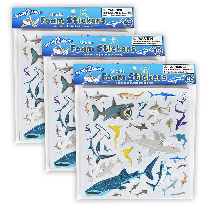 Foam Stickers - Sharks -132 Per Pack - 3 Packs. Picture 2