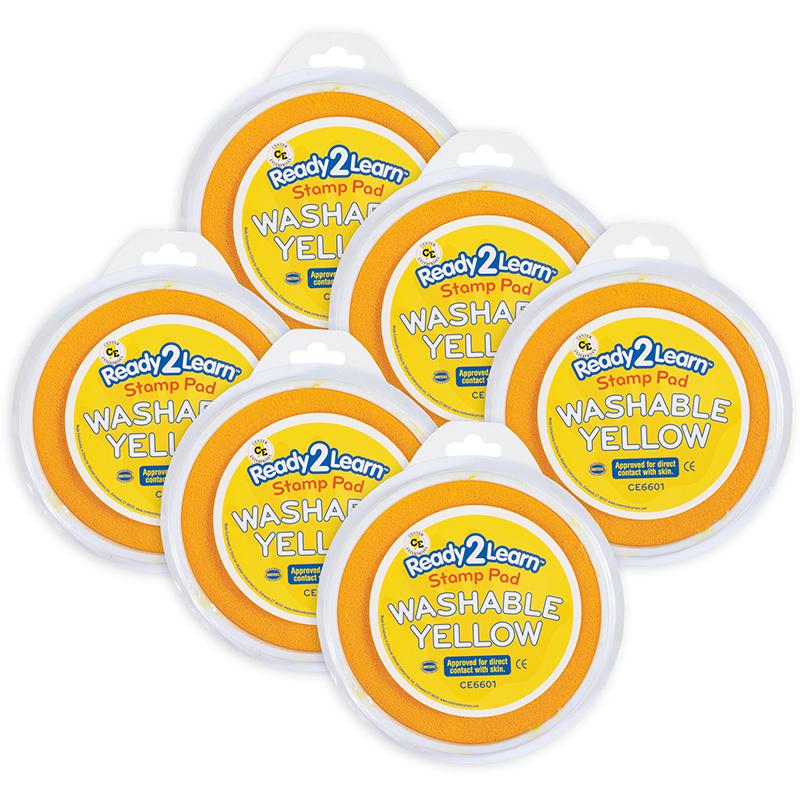 Jumbo Circular Washable Stamp Pad - Yellow - 5.75" dia. - Pack of 6. Picture 2