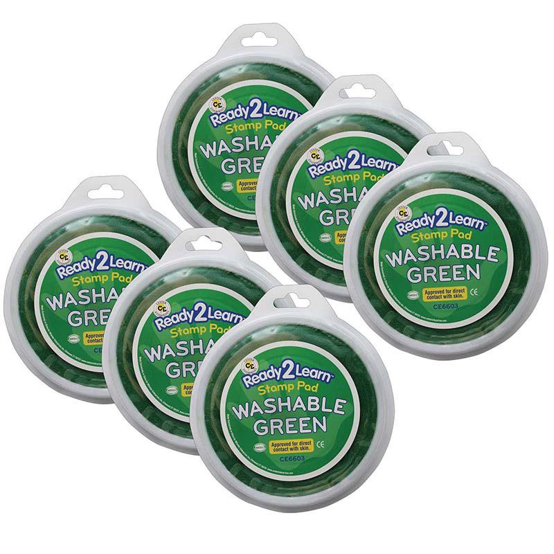 Jumbo Circular Washable Stamp Pad - Green - 5.75" dia. - Pack of 6. Picture 2