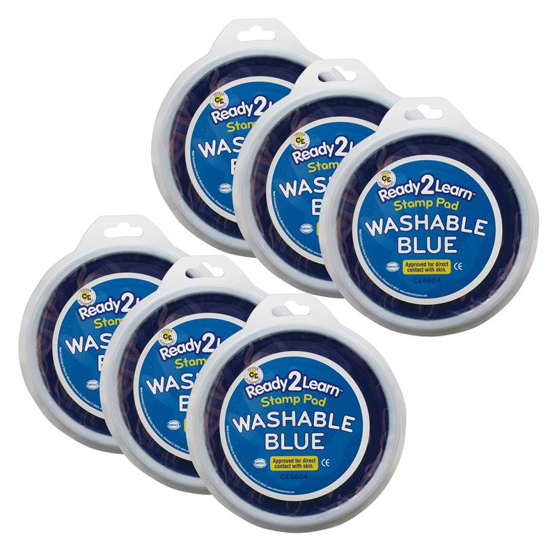 Jumbo Circular Washable Stamp Pad - Blue - 5.75" dia. - Pack of 6. Picture 2