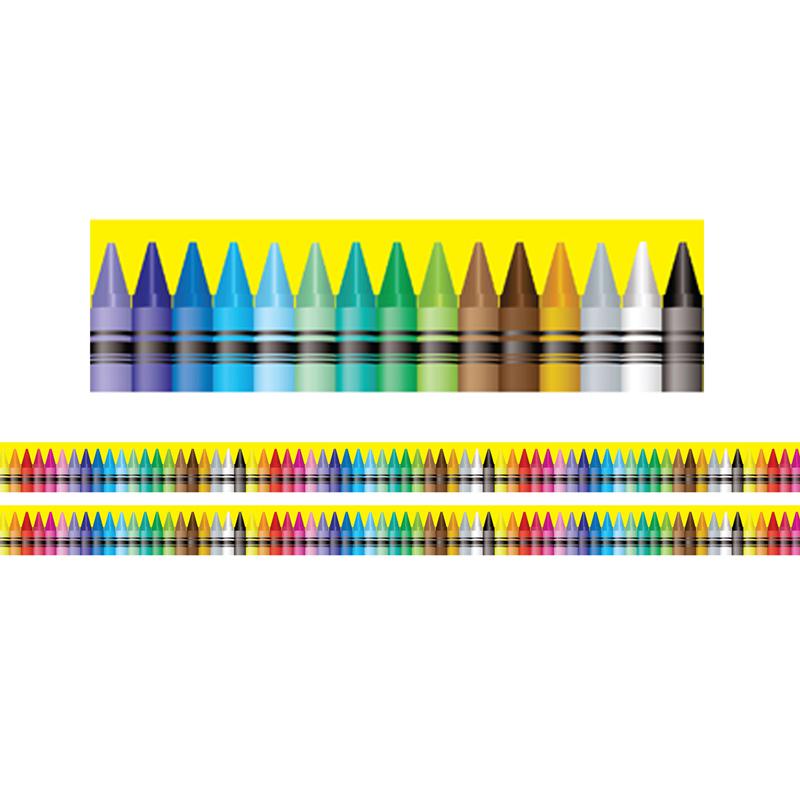 Borders/Trims, Magnetic, Rectangle Cu, Crayon Theme, 24' per Pack, 2 Packs. Picture 2