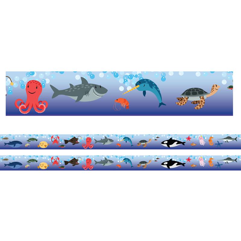 Borders/Trims, Magnetic, Rectangle Cut, Sea Life Theme, 24' per Pack, 2 Packs. Picture 2