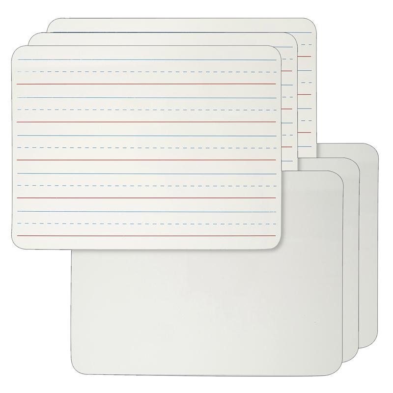 Dry Erase Board, 2-Sided Lined/Plain, 9" x 12", Pack of 6. Picture 2
