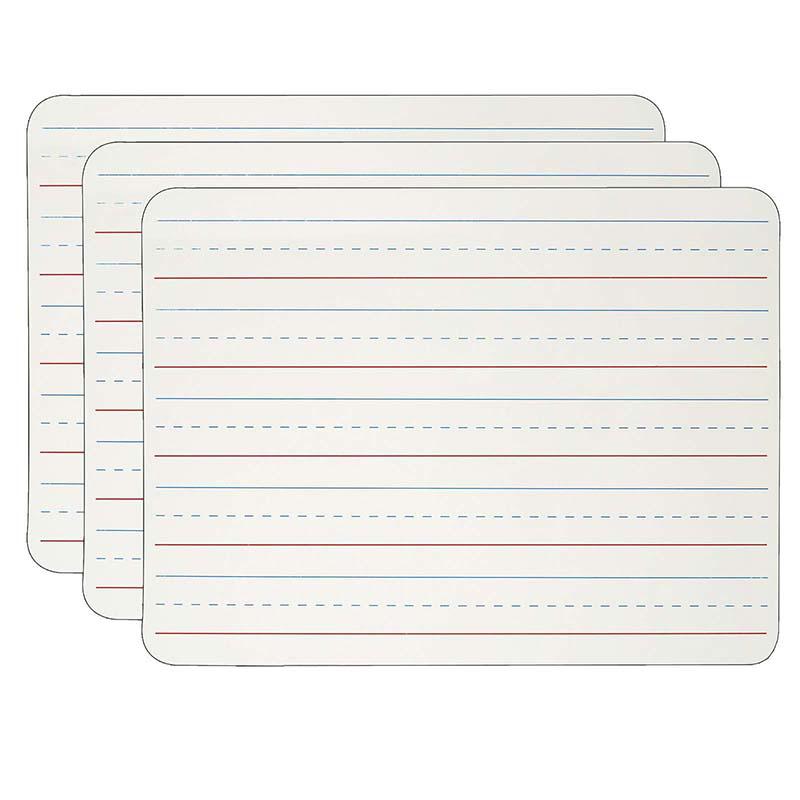 Dry Erase Board, Two Sided Magnetic, Plain/Lined, Pack of 3. Picture 2