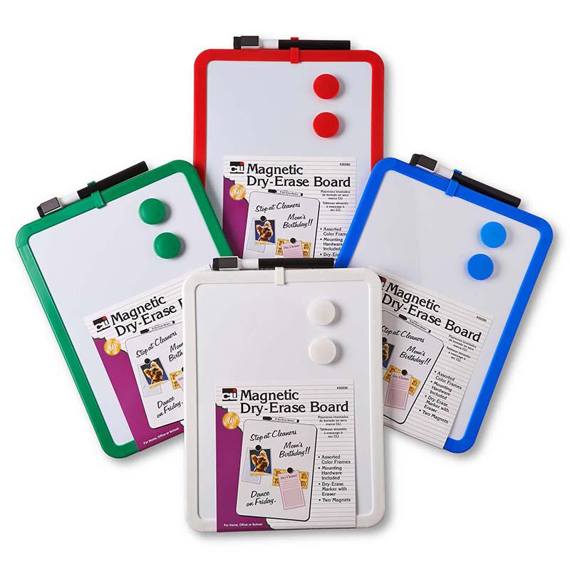 Framed Magnetic Dry Erase Board with Marker & Magnets, 8.5" x 11", Pack of 4. Picture 2