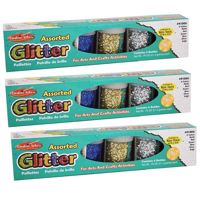 Creative Arts Glitter Set, 6 Per Pack, 3 Packs. Picture 2