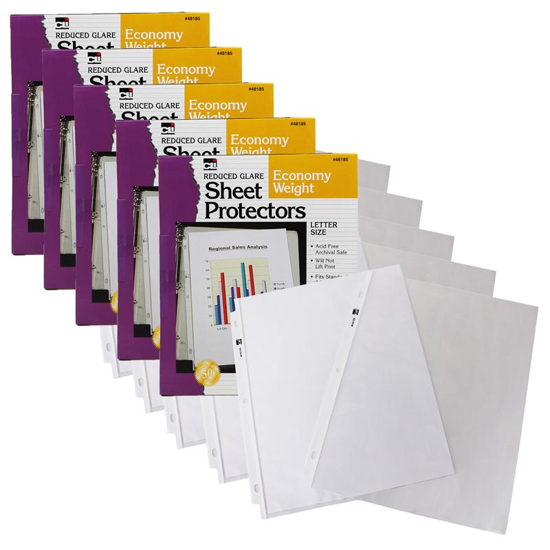 Sheet Protectors, Reduced Glare, Letter Size, Clear, 50 Per Box, 5 Boxes. Picture 2