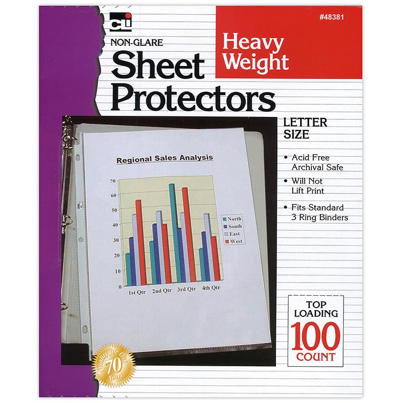 Heavy Weight Non Glare Sheet Protectors, Box of 100. Picture 2
