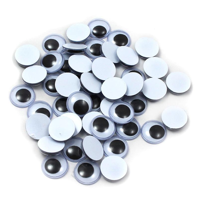 Wiggle Eyes, Round, 12mm, Black, 50 Per Pack, 12 Packs. Picture 2
