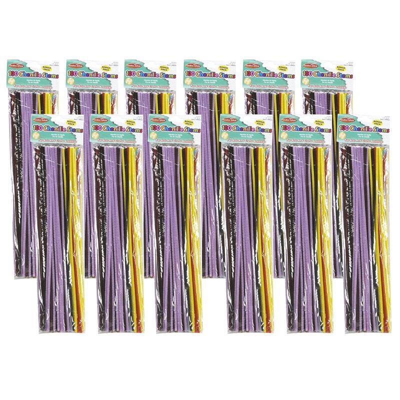 Creative Arts Chenille Stems, 4 mm/12", Assorted Colors, 100 Per Pack, 12 Packs. Picture 2