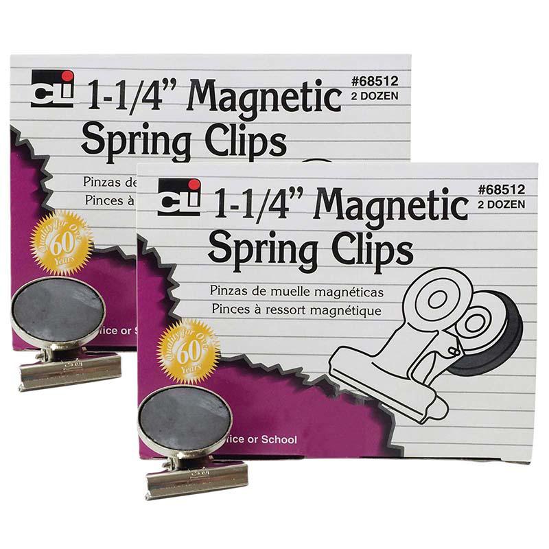 Magnetic Spring Clips, 1-1/4", 24 Per Box, 2 Boxes. Picture 2