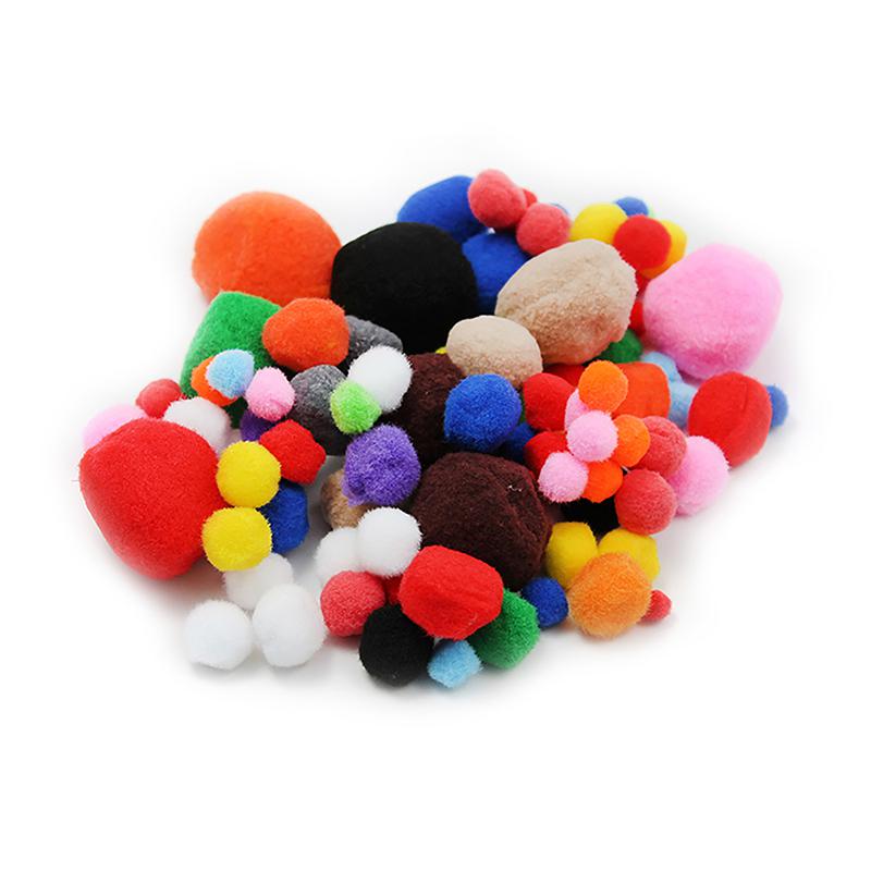 Pom Poms Assorted Sizes & Colors, 1 Pound. Picture 2
