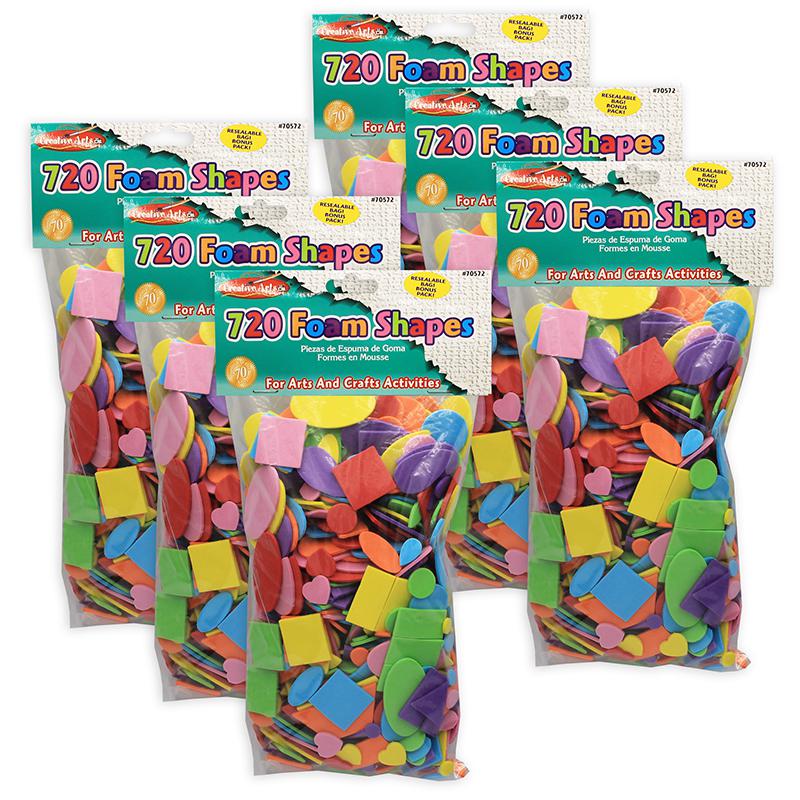 Foam Shapes, Assorted Colors, 720 Per Pack, 6 Packs. Picture 2