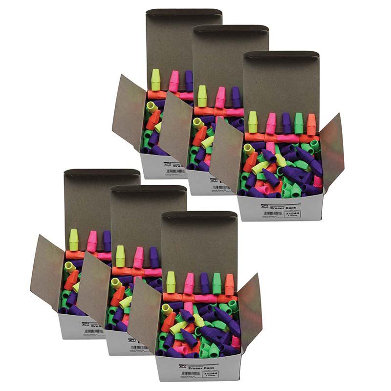 Pencil Eraser Caps, Latex Free, Assorted Colors, 144 Per Box, 6 Boxes. Picture 2