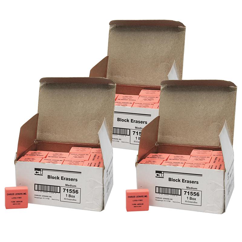 Pencil Eraser - Latex Free - Block Shape - Medium - 60 per Box, 3 Boxes. Picture 2