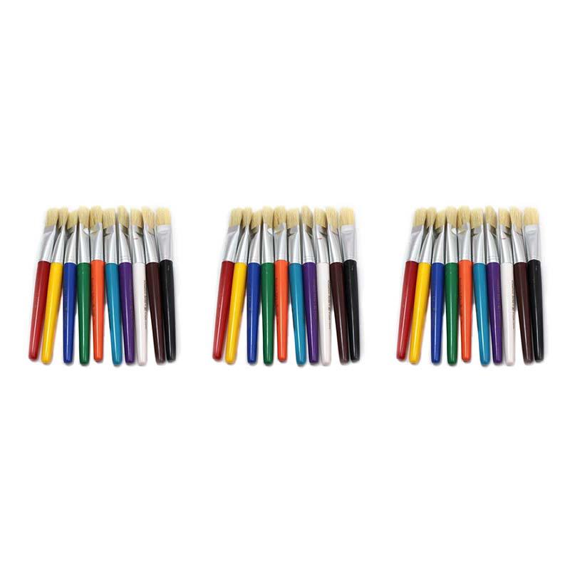 Creative Arts Stubby Flat Brushes, Assorted Colors, 10 Per Pack, 3 Packs. Picture 2