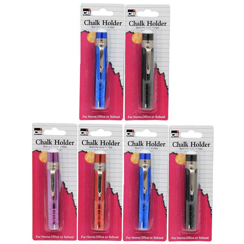 Aluminum Chalk Holder, Assorted Colors, Pack of 6. Picture 2