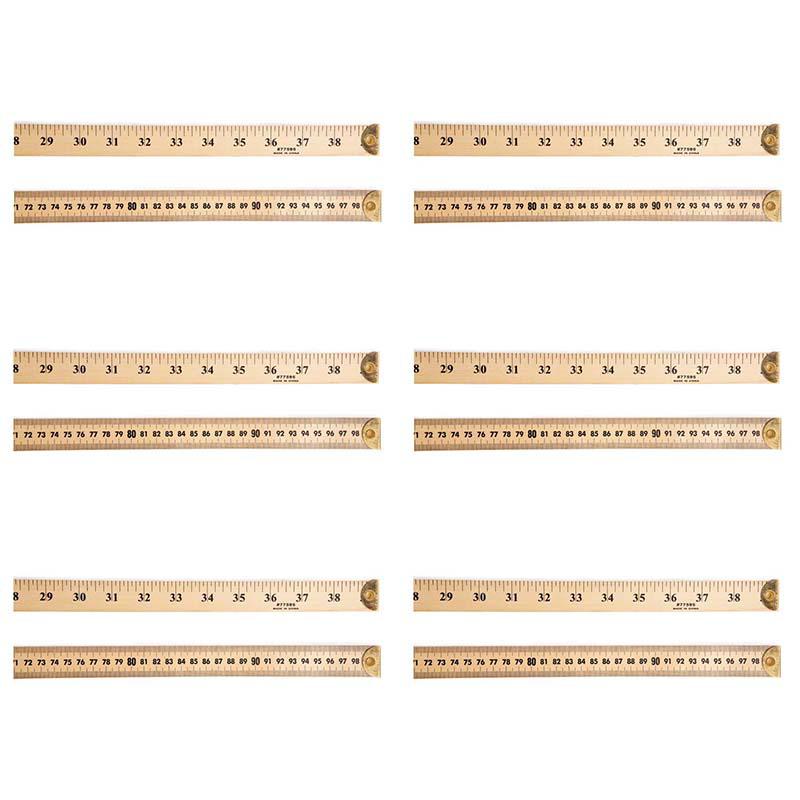Meter Stick Ruler with Metal End, Pack of 6. Picture 2