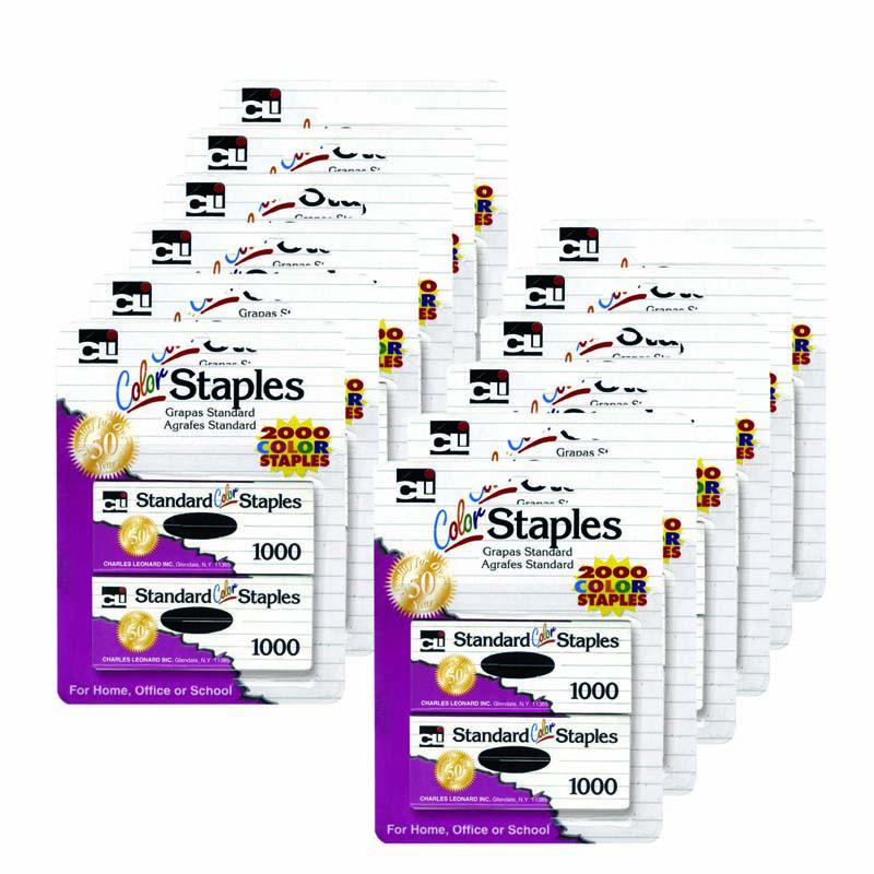 Standard Color Staples, Assorted Colors, 2000 Per Pack, 12 Packs. Picture 2