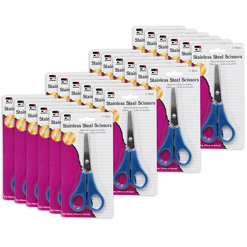 Student Scissors, 5" Blunt Tip, Assorted Colors, Pack of 24. Picture 2