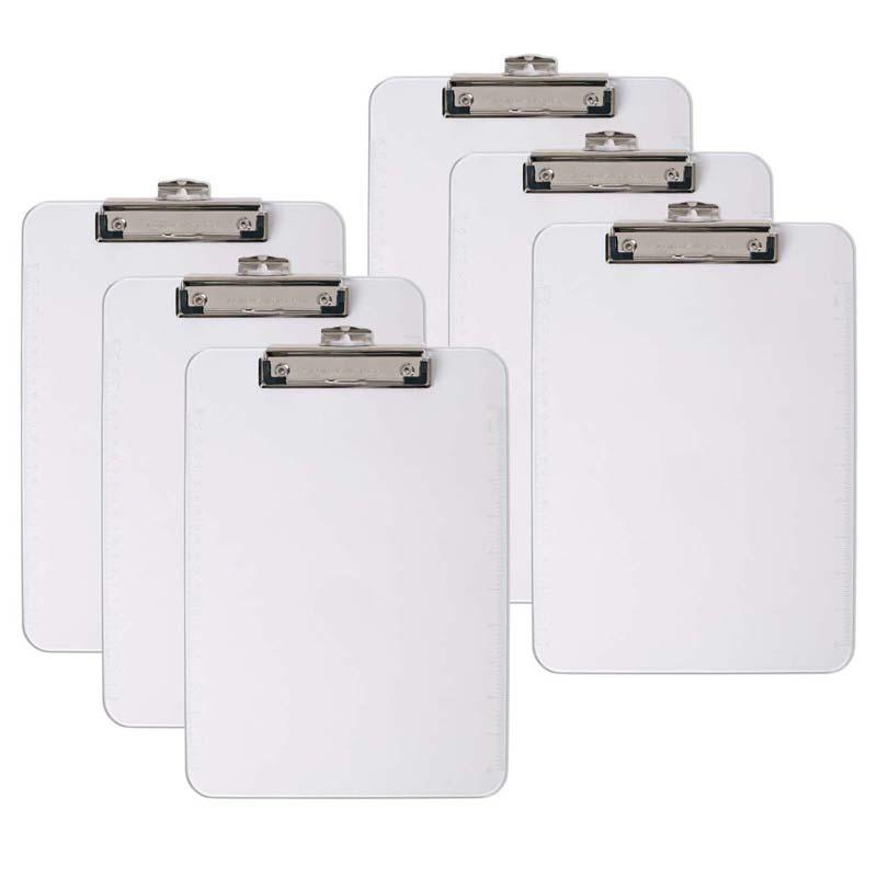 Letter Size Plastic Clipboard, Clear, Pack of 6. Picture 2