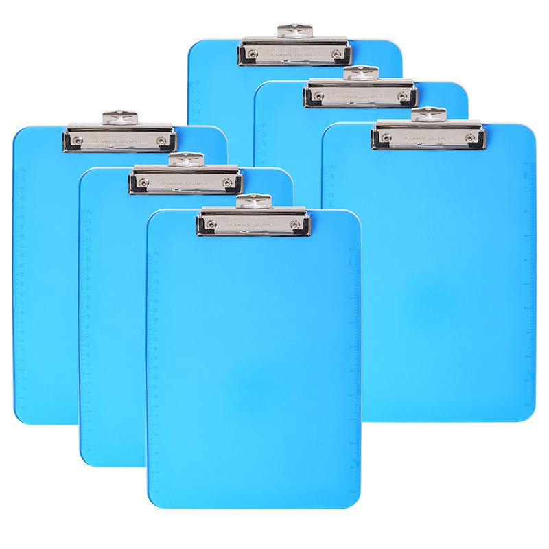 Plastic Clipboard, Letter, Neon Blue, Pack of 6. Picture 2