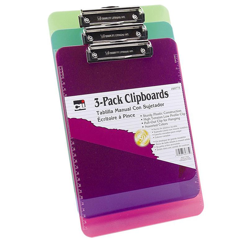 Plastic Clipboard w/Low Profile Clip, Letter, Pack of 3. Picture 2
