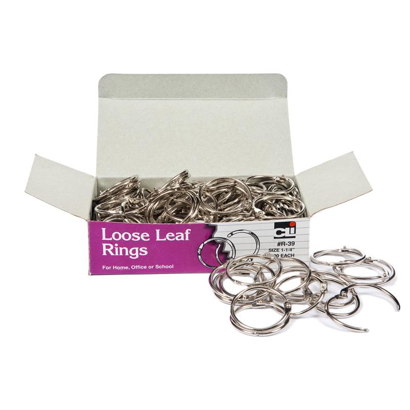 Loose Leaf Rings, 1.25", Box of 100. Picture 2