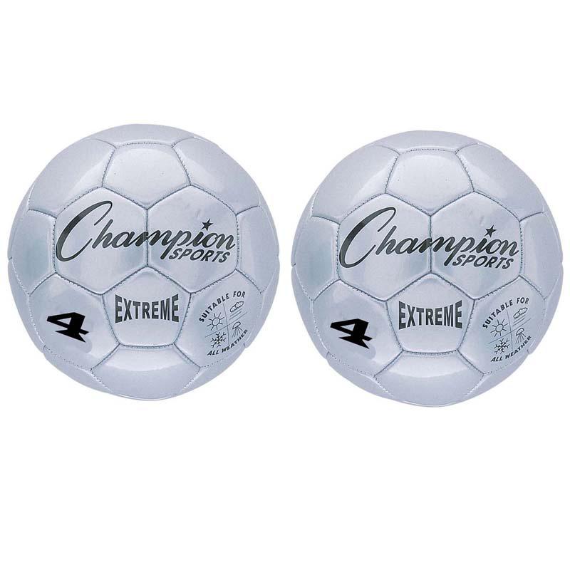 Extreme Soccer Ball, Size 4, Silver, Pack of 2. Picture 2