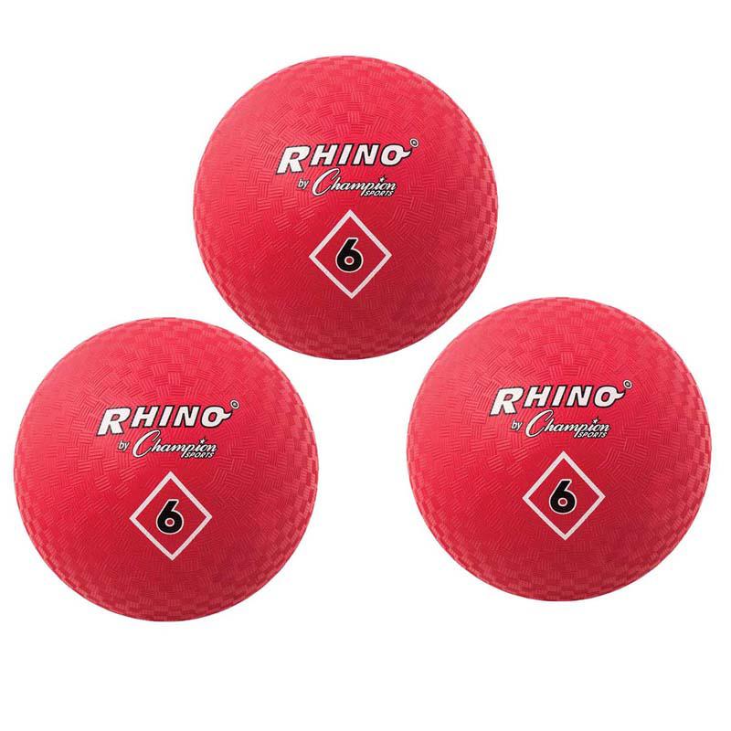 Playground Ball, 6", Red, Pack of 3. Picture 2