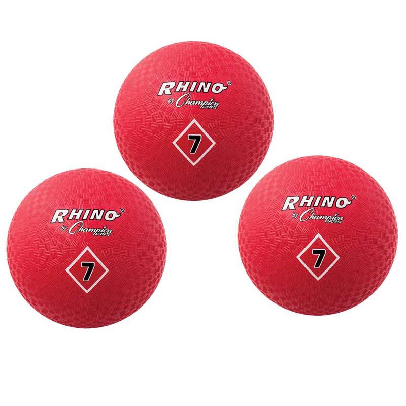 Playground Ball, 7", Red, Pack of 3. Picture 2