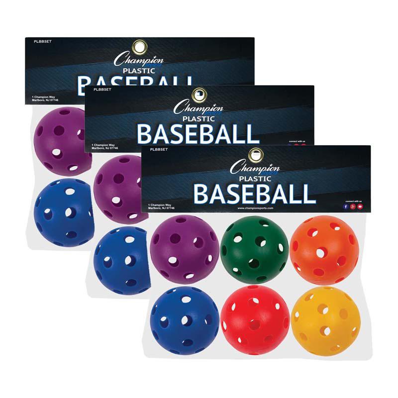 Plastic Baseballs, 6 Per Set, 3 Sets. Picture 2