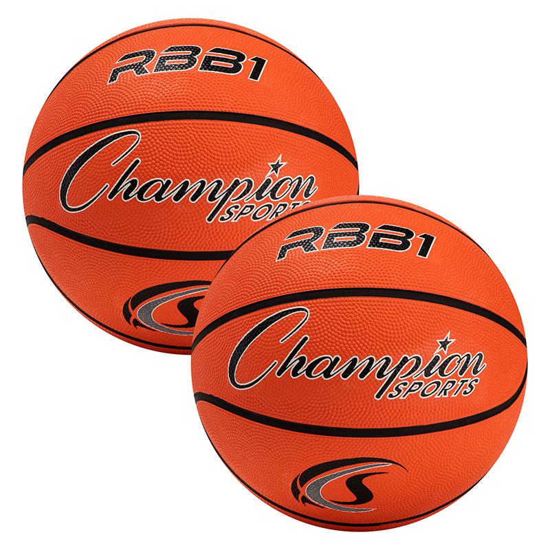 Offical Size Rubber Basketball, Orange, Pack of 2. Picture 2